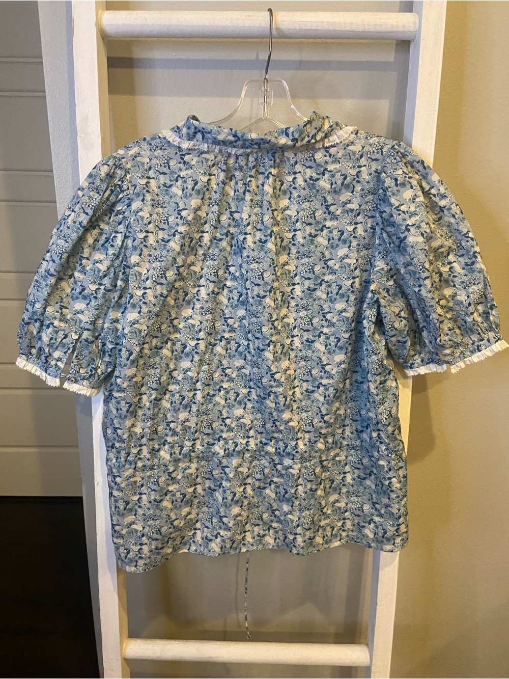 Christy Dawn Clementine Blouse in a blue floral print - Picture 6 of 6